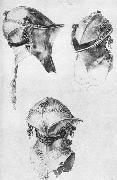 Albrecht Durer, Side, Front, and Back View of a Helmet